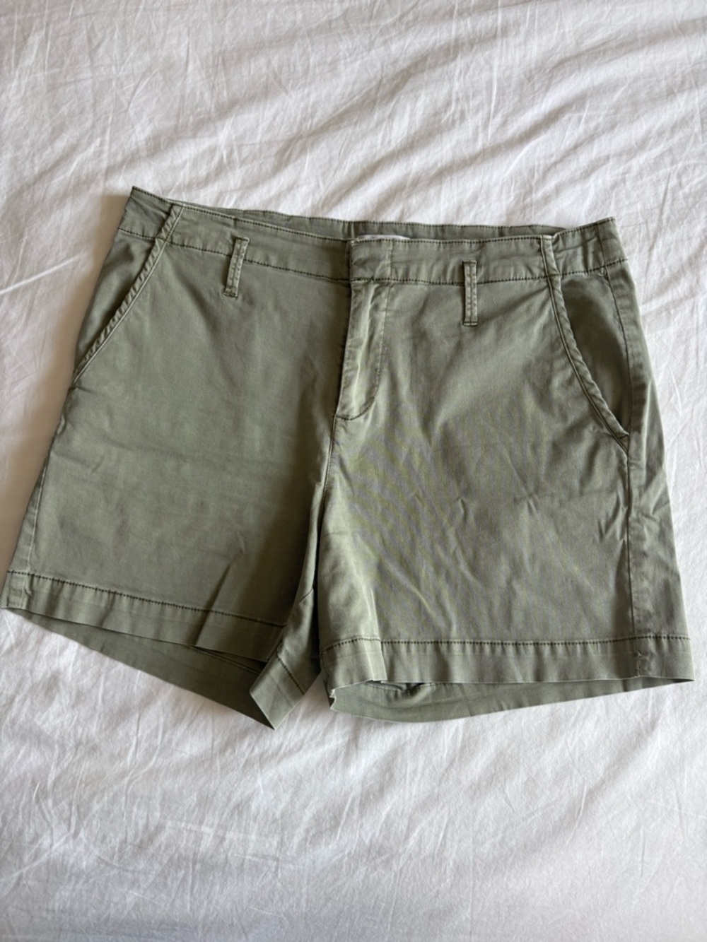 Kensie Olive Green Flat-Front Shorts